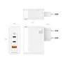 Aisens Cargador GaN 100W con 2xUSB-C y 1xUSB-A, Blanco